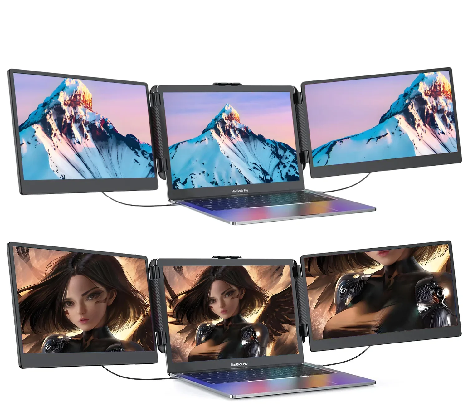 شاشة كمبيوتر محمول ثلاثية الدقة مقاس 14 بوصة، وصلة شاشة كمبيوتر محمول من النوع C، توصيل وتشغيل شاشة محمولة لأجهزة الكمبيوتر المحمول التجارية #4