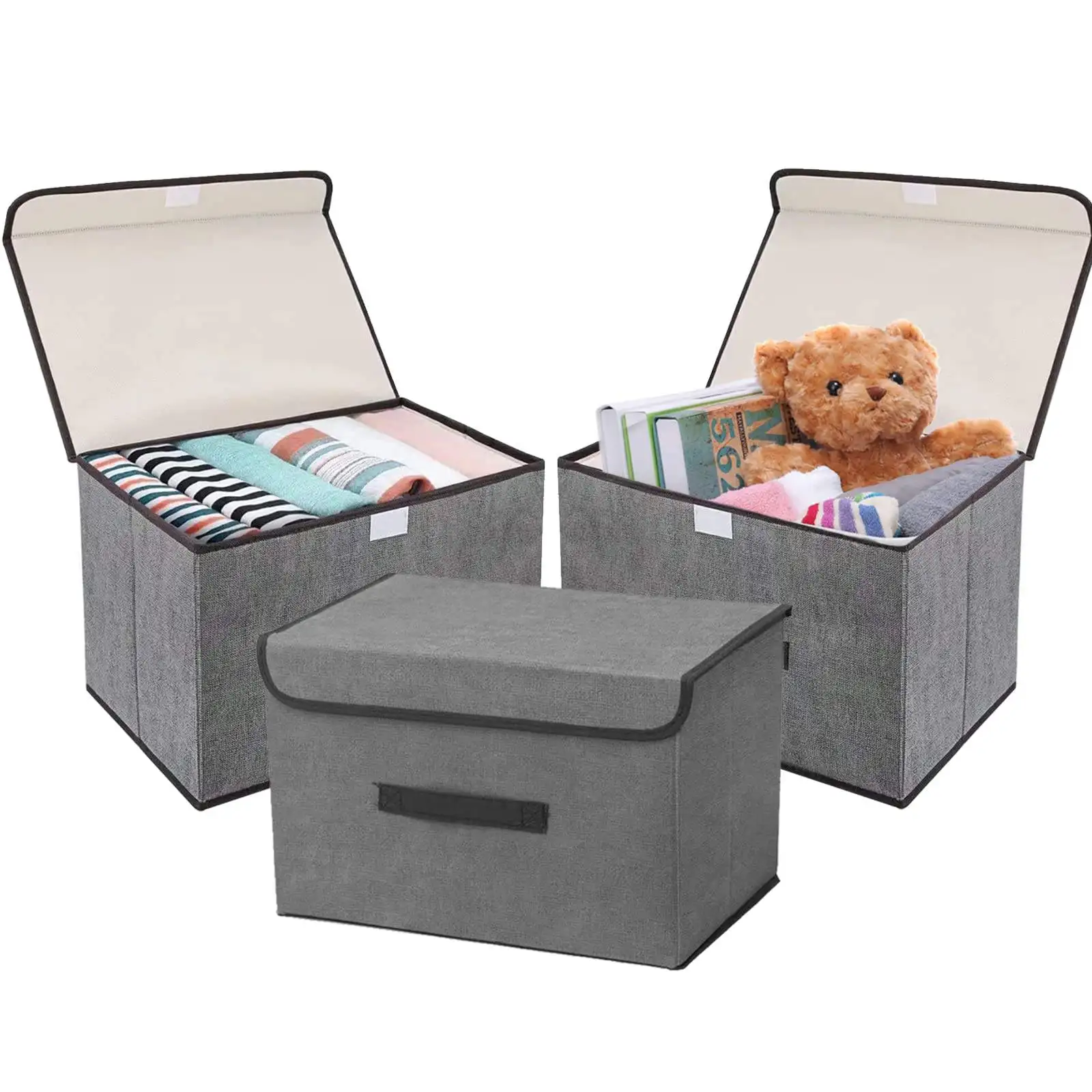 Multi-Purpose Foldaway Storage Chest with Lid: An Ultimate Organizer for Clothing, Underwear, Socks, and Kids\' Toys