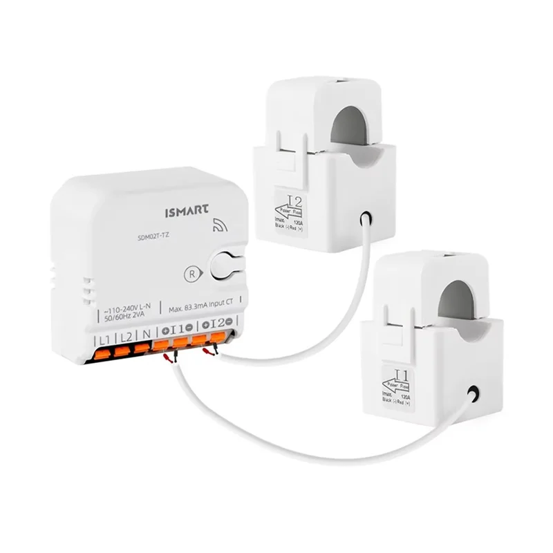 

CABE-Zigbee Tuya Smart Energy Meter 2 Phase Max 120A Maximum Real-Time Power Monitoring With 2 Clamps