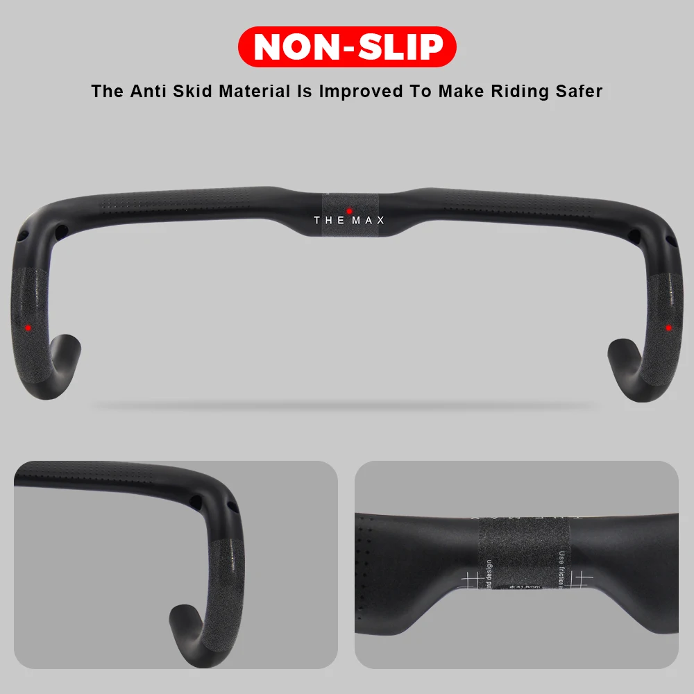 Carbon Road Handlebar 31.8mm,Racing Bike Speed Drop Bent Bar,Inner Routing,400/420/440mm,Gravel carbon handlebar,UD Matte