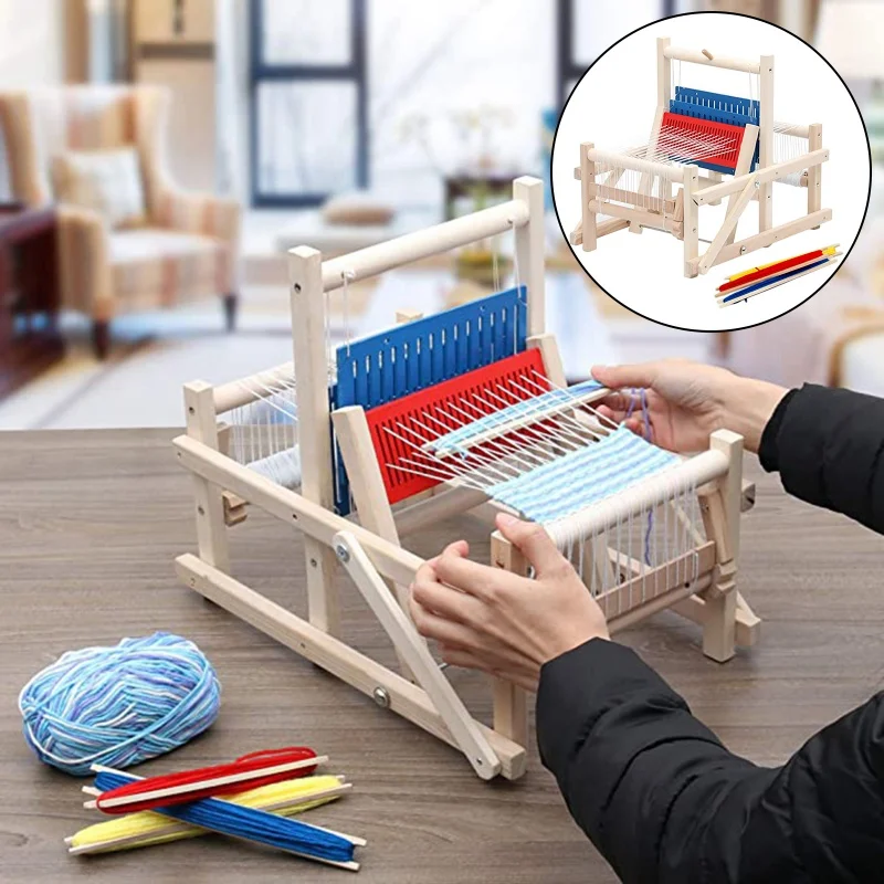 

Wood Traditional Weaving Toys Loom Machine Craft Educational Toy Gift Knitting Frame Kit Toys for Kids