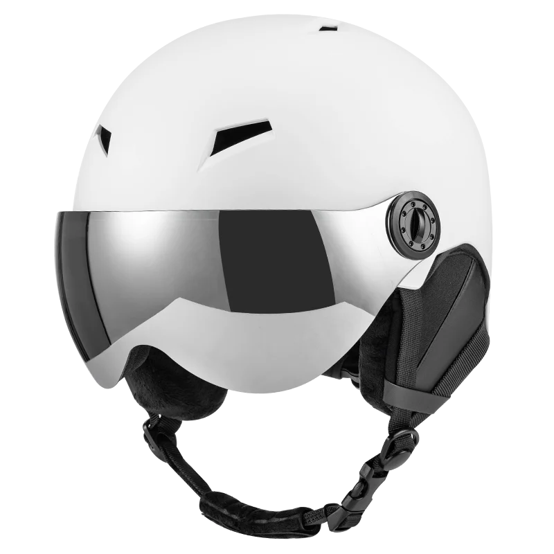 Breathable Windproof ABS EPS Foam Anti-scratch Visor Snowboard Helmet Adults Ski Helmets with Goggles Straps