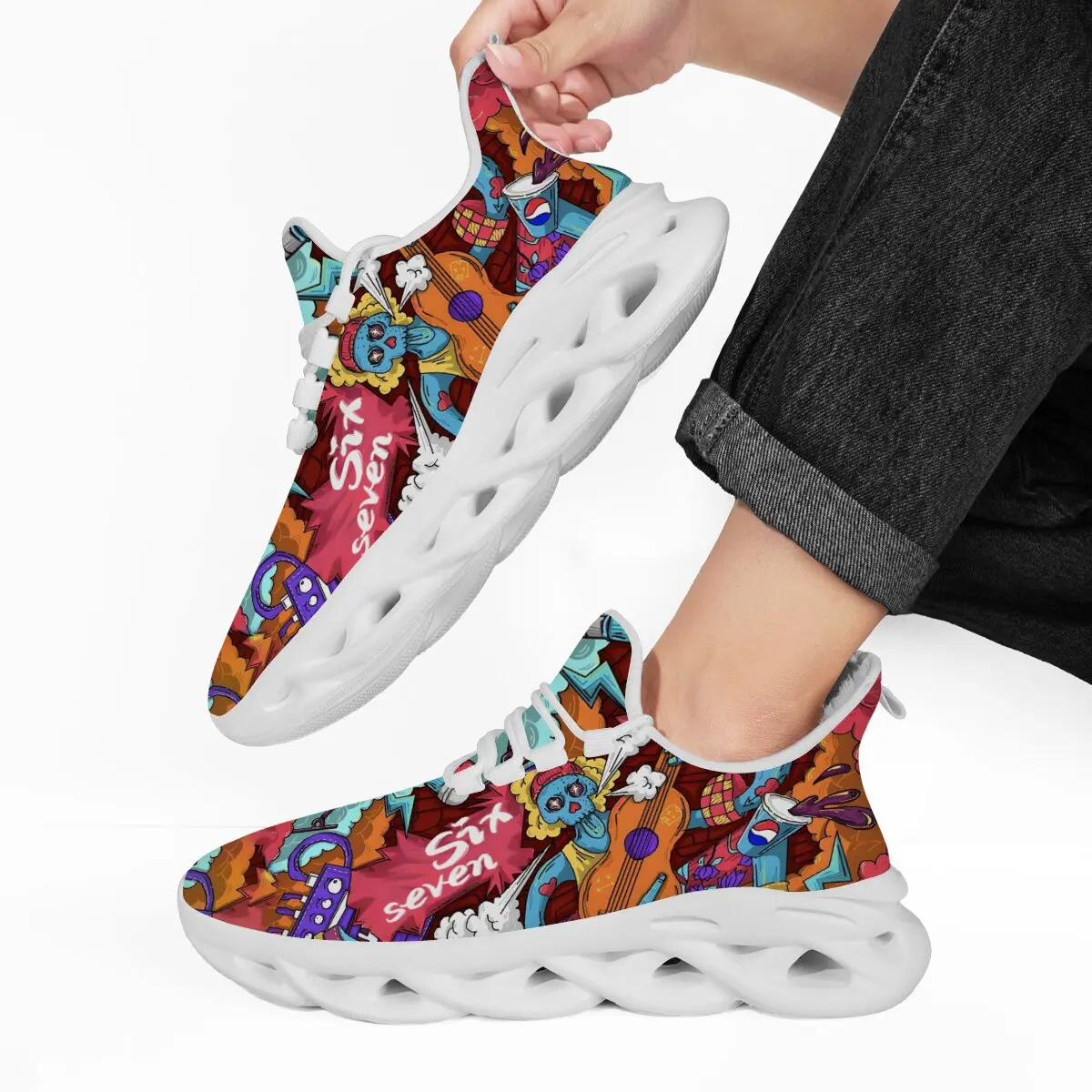 

Fashion Non Slip Lightweight Sneakers Fleece Lined Sports Shoes Colorful Cartoon Music Skull Clown Pattern Toddler Boy Shoes