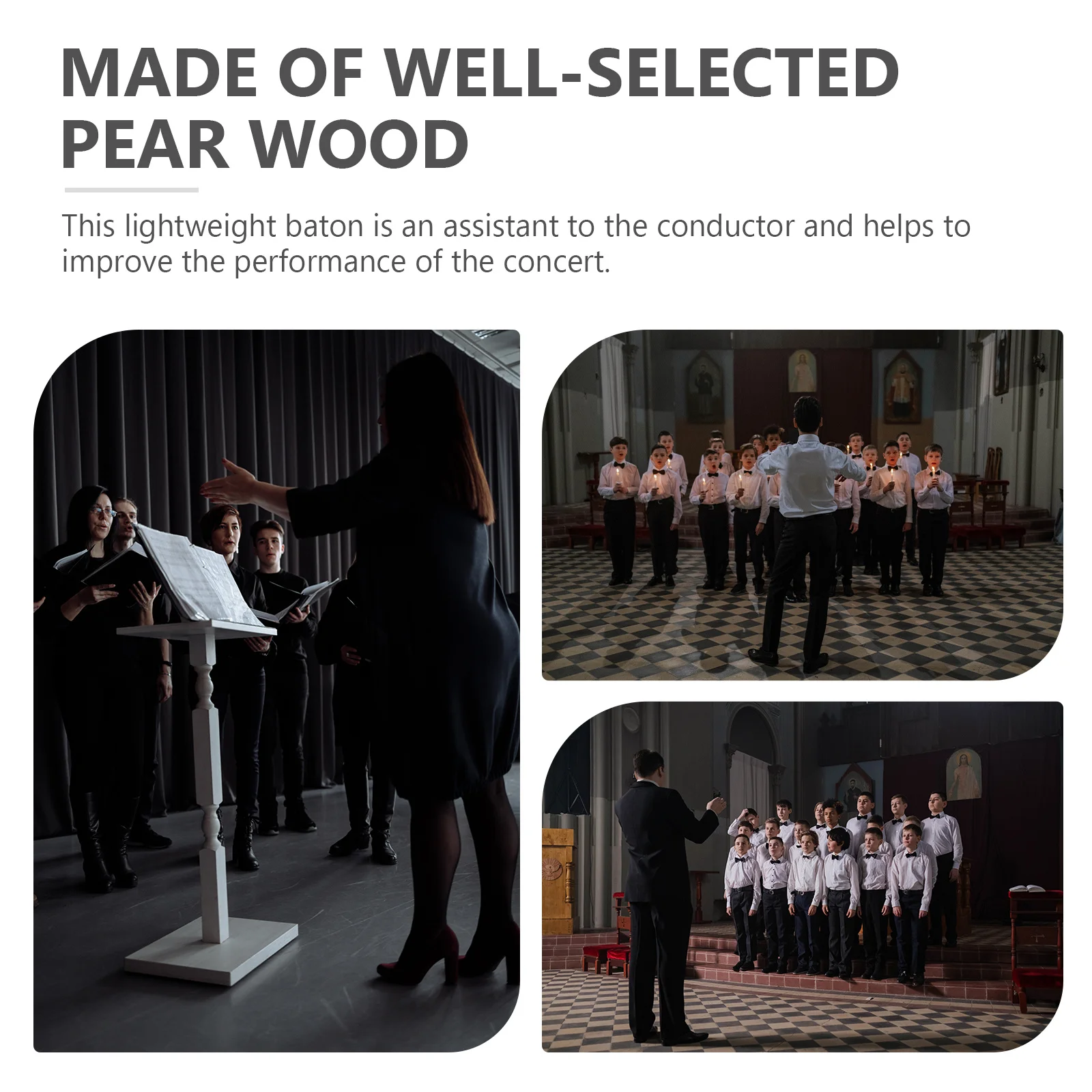 

Pear Wood Conducting Baton Lightweight Durable Music For Orchestra Concert Show Portable Wooden Accessory