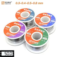 AMAOE  0.3/0.4/0.5/0.8mm Rosin Core Solder Wire 50g High Purity Sn63% Pb37% 183°C Melting Point Tin Wire SolderingSolder Wire