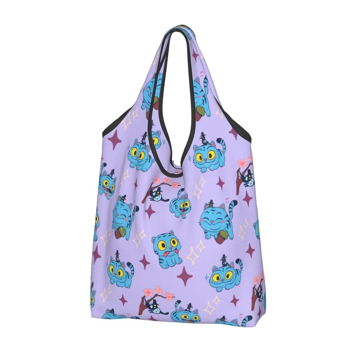 reciclagem-personalizada-kpop-hunter-demons-shopping-bag-mulheres-tote-bag-portatil-derpy-grocery-shopper-bags