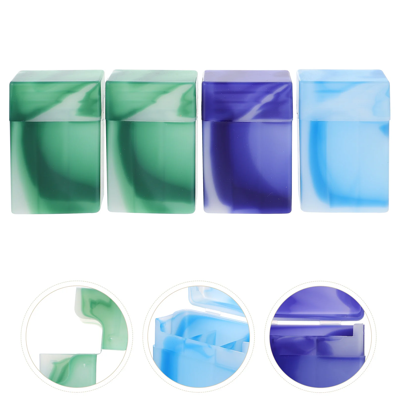 

4pcs Cigarette Case Marble Texture ganizer for 100mm Cigarettes Portable Outdoor Plastic Containers Box Storage