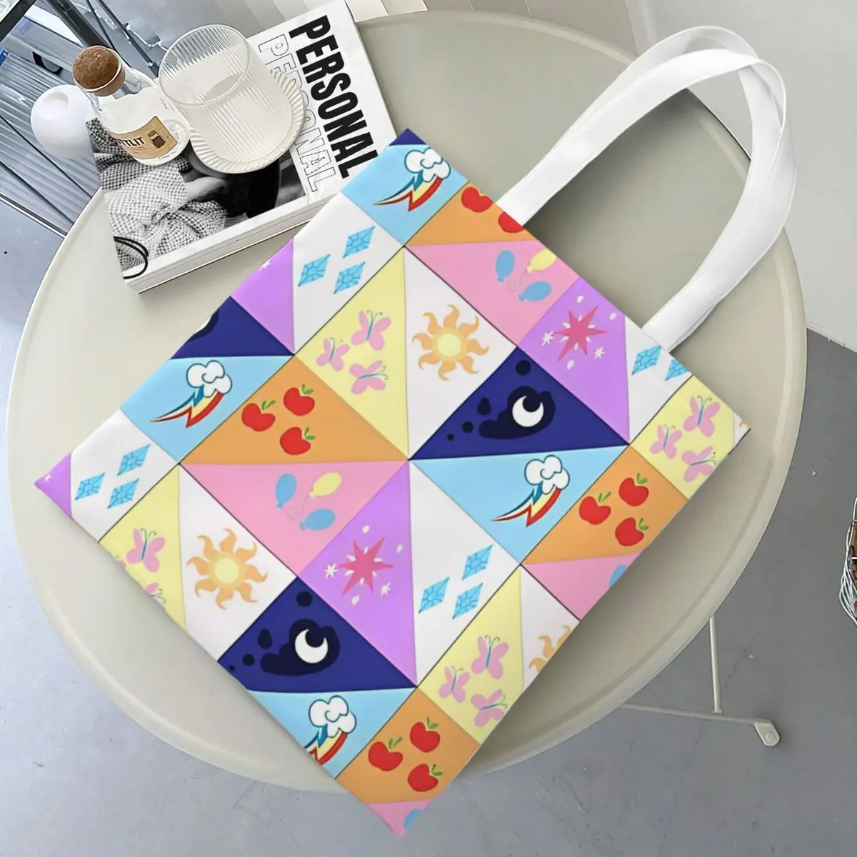 My Little Pony Cutie Marks Canvas Tote Handbag Shoulder Bags Large Capacity Shopping Bags for Women