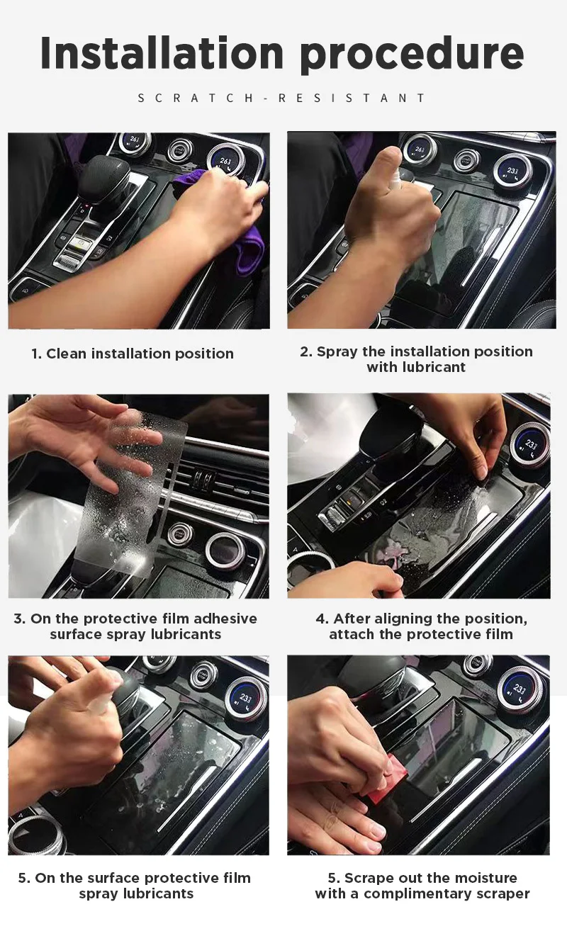 For Subaru Forester 2019-2023 Car Interior Center console Transparent TPU Protective film Anti-scratch Repair film Accessories