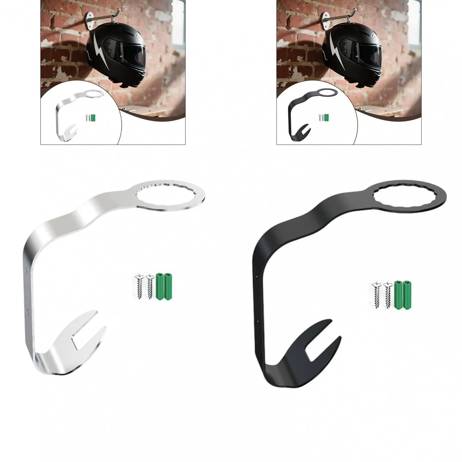 헬멧 홀더 행거 벽걸이형 2개의 훅이 있는 디스플레이 액세서리 헤비 듀티 풋볼 다기능 수납 정리함