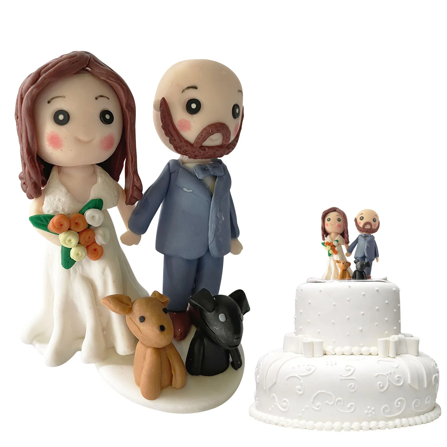 Wedding Cake Doll Fall Decor for Remembrance Wedding Decorations for Tables Groom Birthday Decoration for Girl Couples Pet