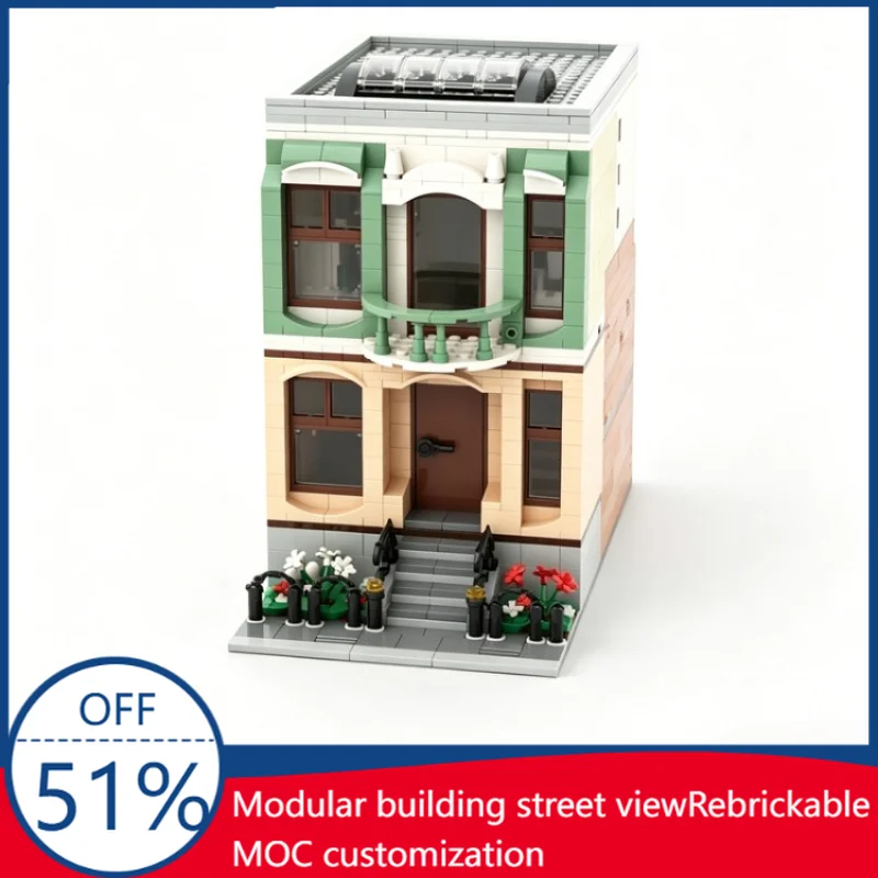 1403Pcs Modern Townhouse Custom Building Blocks Modular City Street Scene Model Educational Assembly Toy Collectors Xmas Gifts