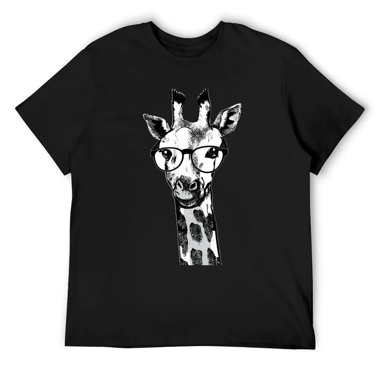 

Funny giraffe with glasses portrait, africa, safari, wild animal design T-Shirt boys animal print blanks vintage t shirt men