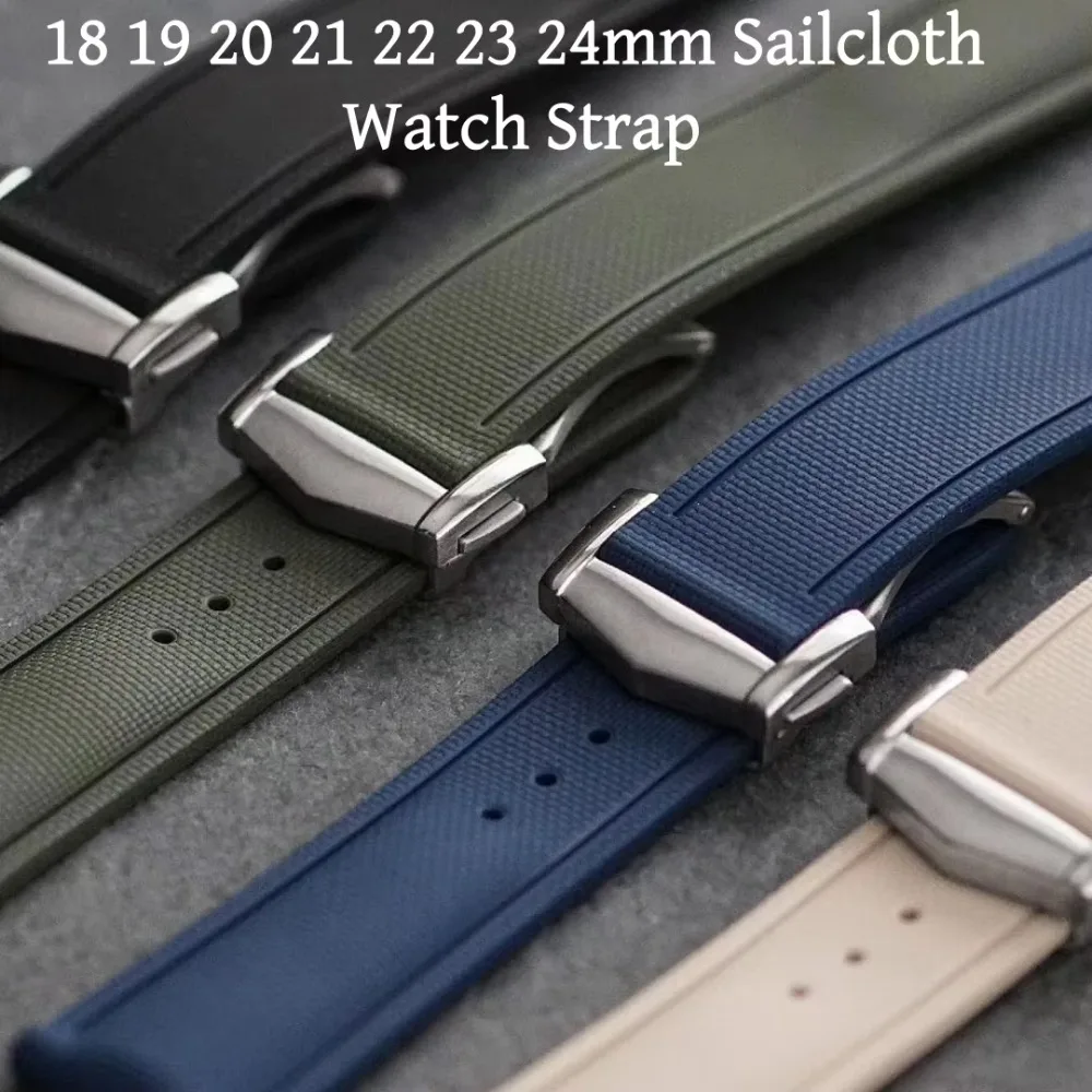 Premium FKM Rubber Watch Strap 18mm 19mm 20mm 21mm 22mm 23mm 24mm Flat End Universal Quick Release Band