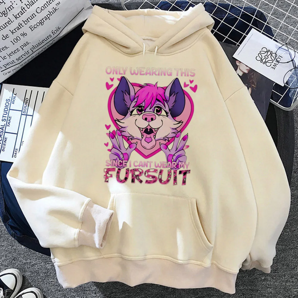 

Furry hoodie streetwear harajuku anime sweater printed design elegant kawaii teen sweatshirts Y2K harajuku youthful patterned