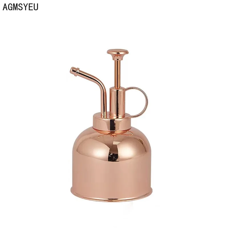 

300ml Vintage Brass Gold Water Bottle stainless steel flower watering spout Mini indoor meat spray kettle garden plant watering