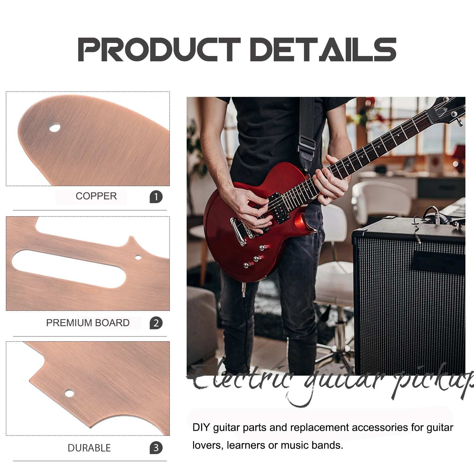 

Electric Guitar Pickguard Light Brown Handmade Scratch Replacement Plate Perfect Fit Protective Guitar