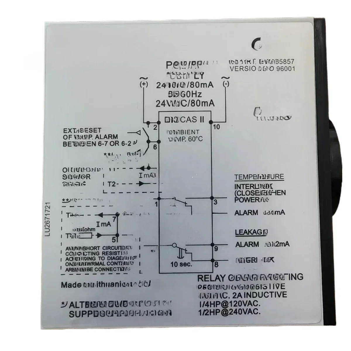 

Suitable for Xylem-FLYGT Flying Pump MINI-CAS II, MiniCAS II Leak Monitoring Relay Protector