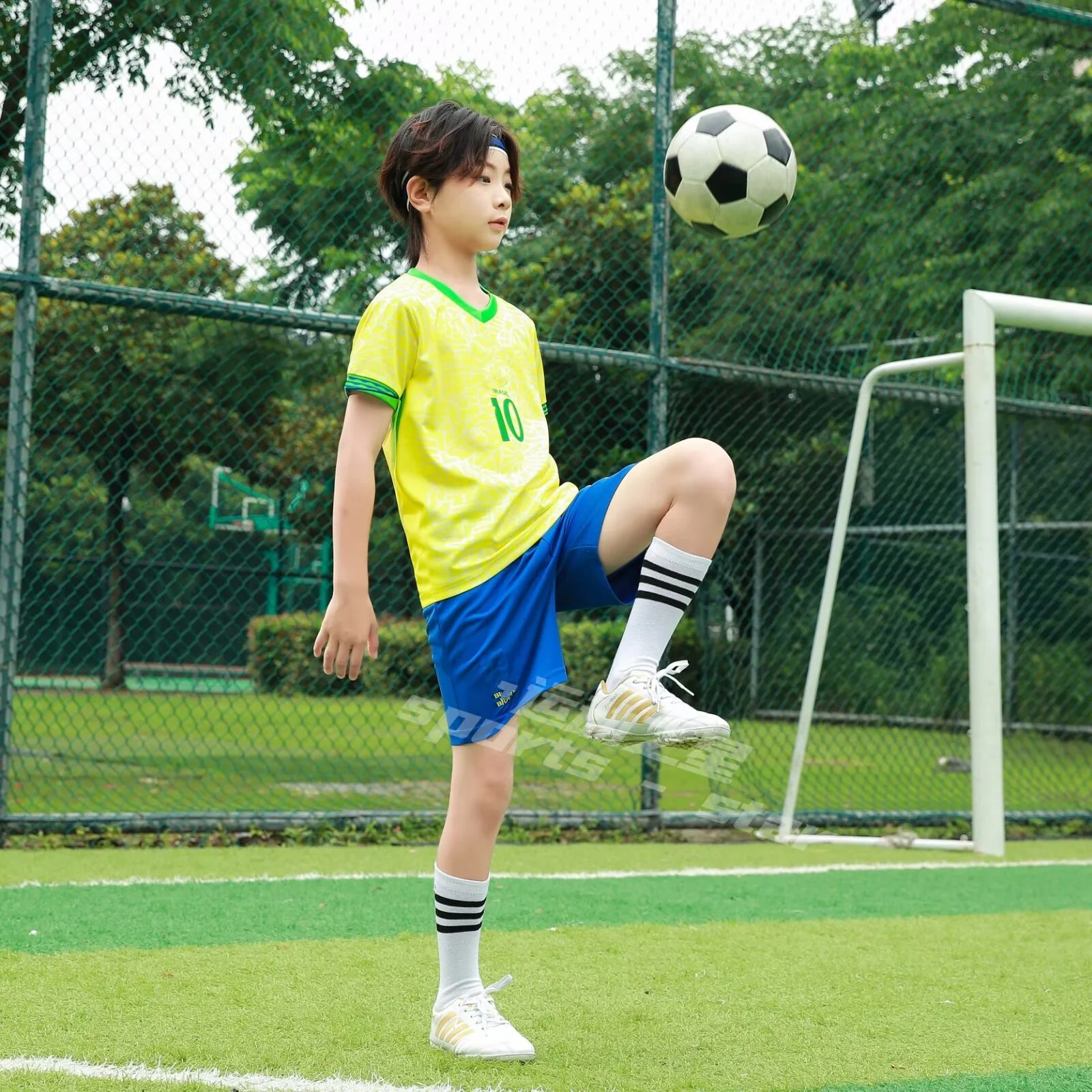 Children\'s sports suit boy girl  Brazilian NeymarFans shirt Training wear games rugby Football Shirt Kids Child Sets Kit uniform