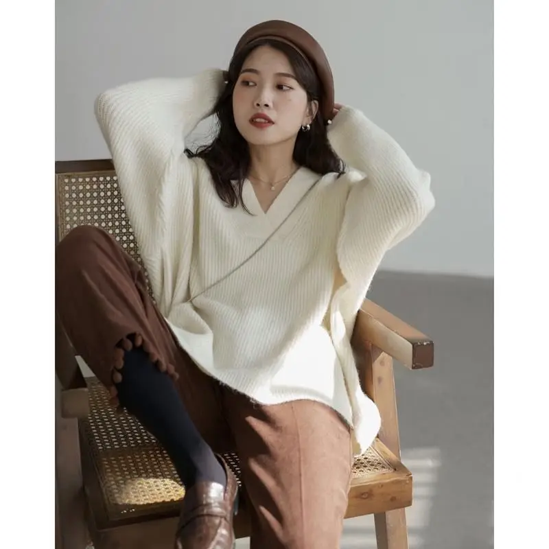 2023 Autumn/Winter New Korean Edition Solid Color Loose Versatile Fashion Sweater
