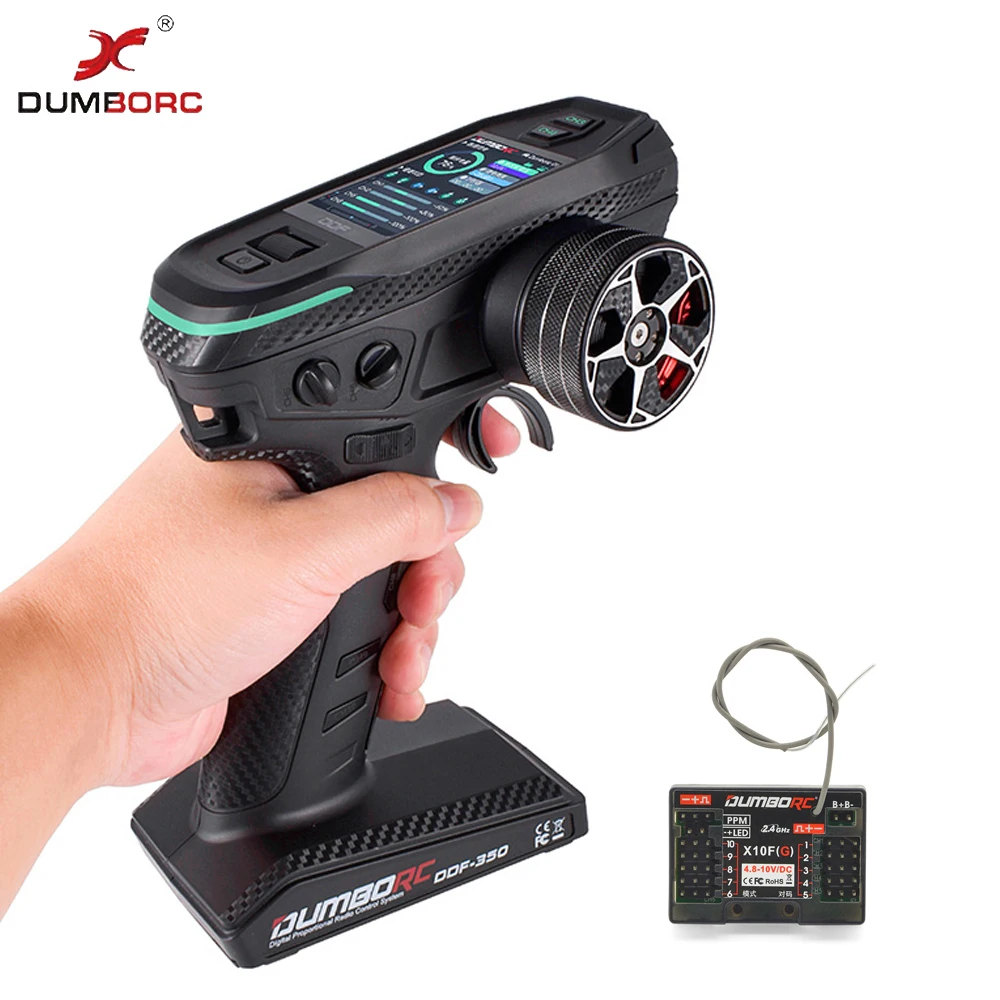 

DUMBORC DDF-350 2.4Ghz 10CH RC Radio Transmitter X10F/ X10F(G) Gyro Receiver For 1/5 1/8 1/10 1/12 RC Car Truck Boat Tank