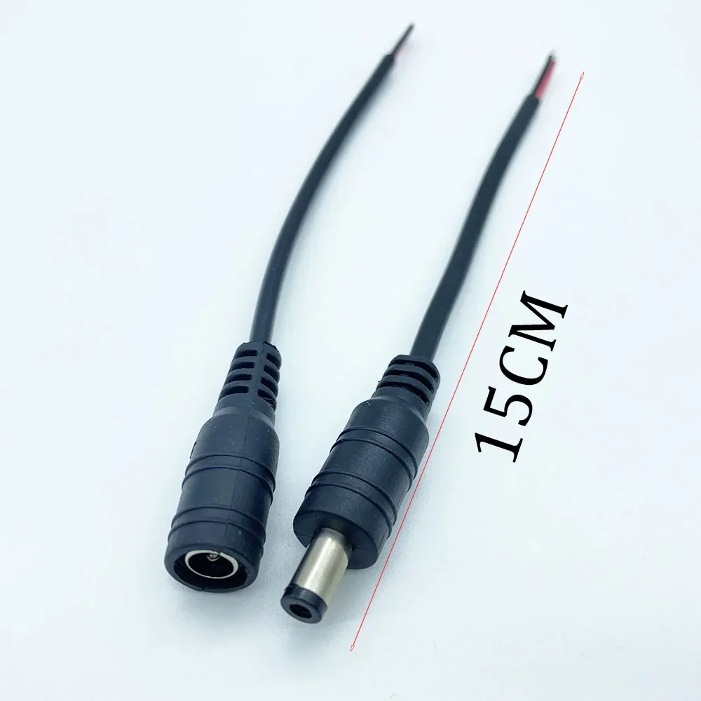 DC 12V Male Female Pigtails Power Cable 2.1mm*5.5mm 2Pin Connector Wire Power Plug Cord for CCTV Camera Router LED Strip Lights image 2
