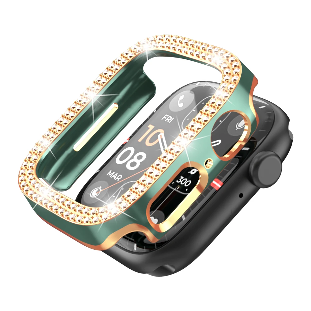 Diamond Full Protective Case for Apple Watch Series 8 7 41MM 45MM Cover For iWatch 6 SE 5 4 3 38MM 42MM 40mm 44mm Accessories
