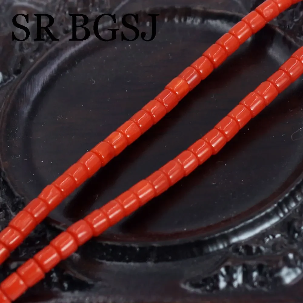 3mm Mini Column Tube Sardi Red Sea Bamboo Coral Spacer Seed Bead for DIY Craft Jewelry Making 15