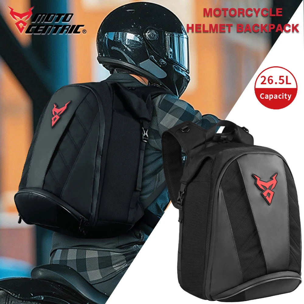 

MC Motorcycle Backpack 26.5L Large Capacity Waterproof Riding Bag Hidden Pockets Ideal Helmet Bag & Commuter Backpack for Bikers