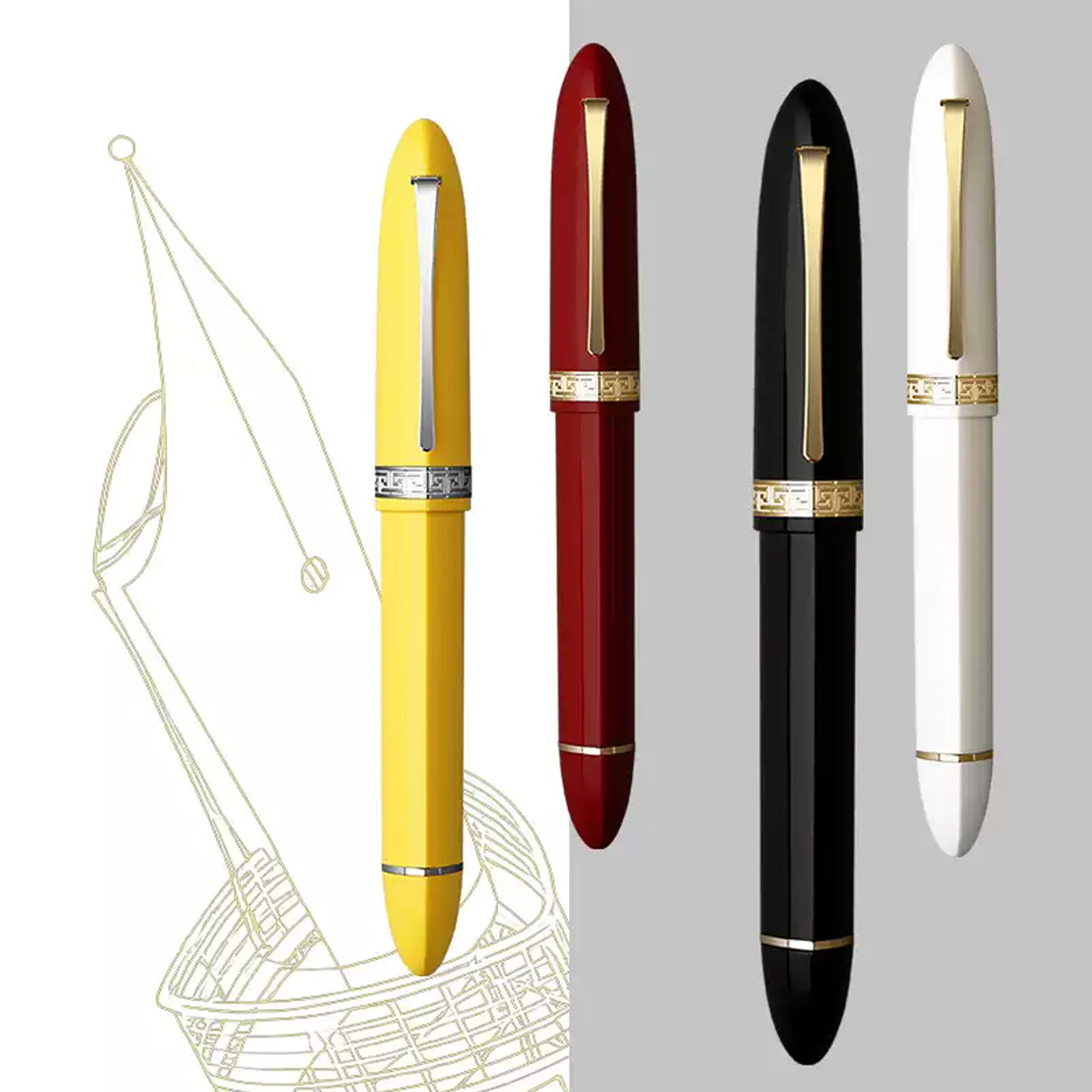 New high-quality Majohn V60 Fountain Pen Triangle Piston Bead Pen Imported Nib Core Upright Posture Student Practice Pens