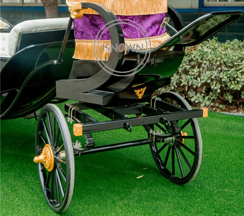 European Style Luxury Electric Royal Horse Cart Wedding Carriage With Soft Seat Support Customize