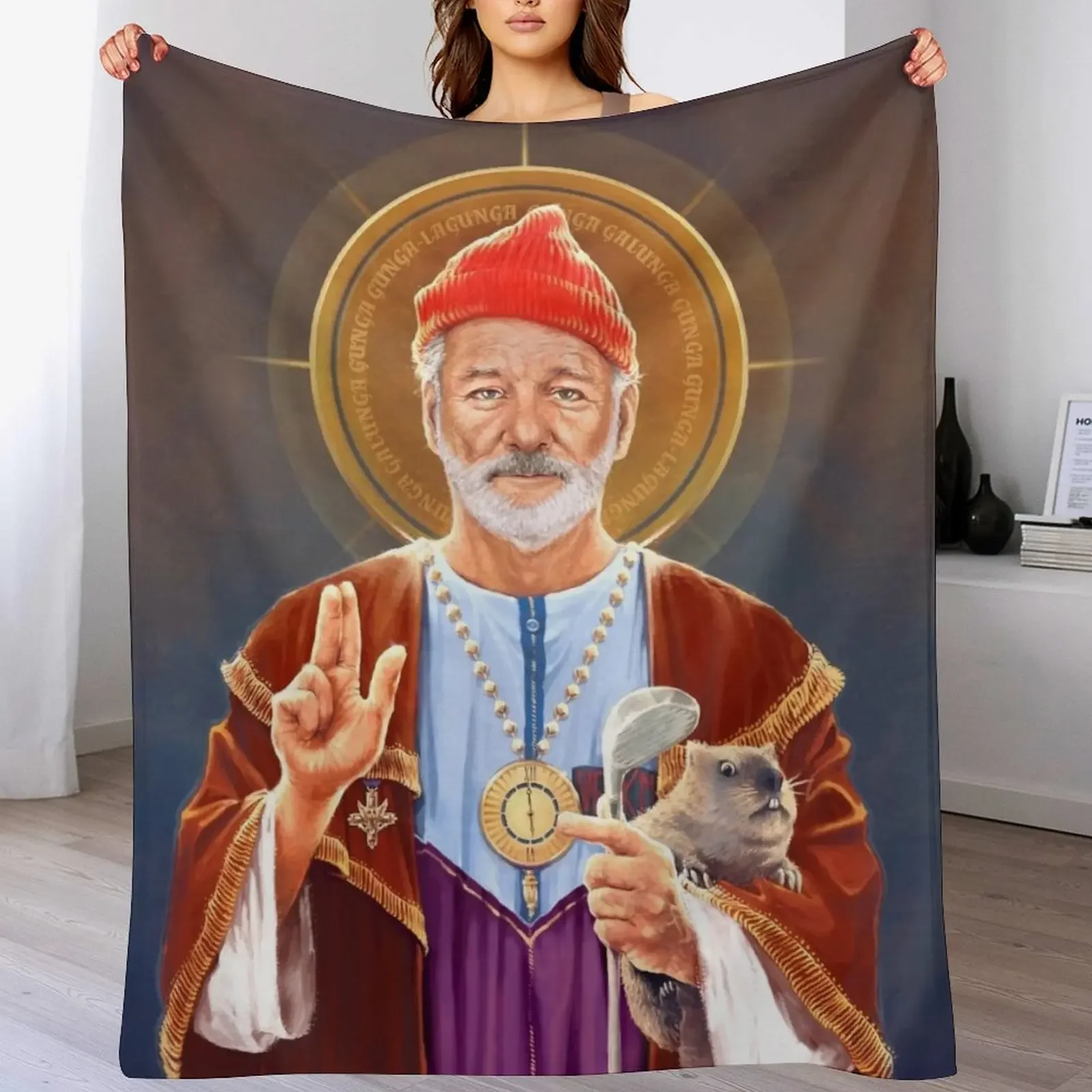 

Saint Bill of Murray - Bill Murray Saint Original Religious Painting Throw Blanket Bed covers Luxury St warm for winter Blankets