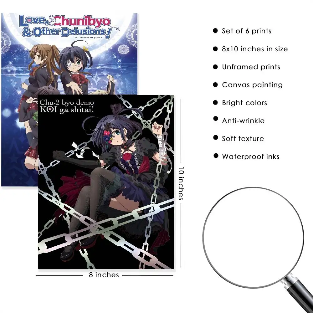 أنيمي L-Love Chunibyo الأوهام الأخرى تاكاناشي ريكا المشارك عالية الجودة طباعة ديكور المنزل جدار الفن جدارية غرفة زخارف للحانات