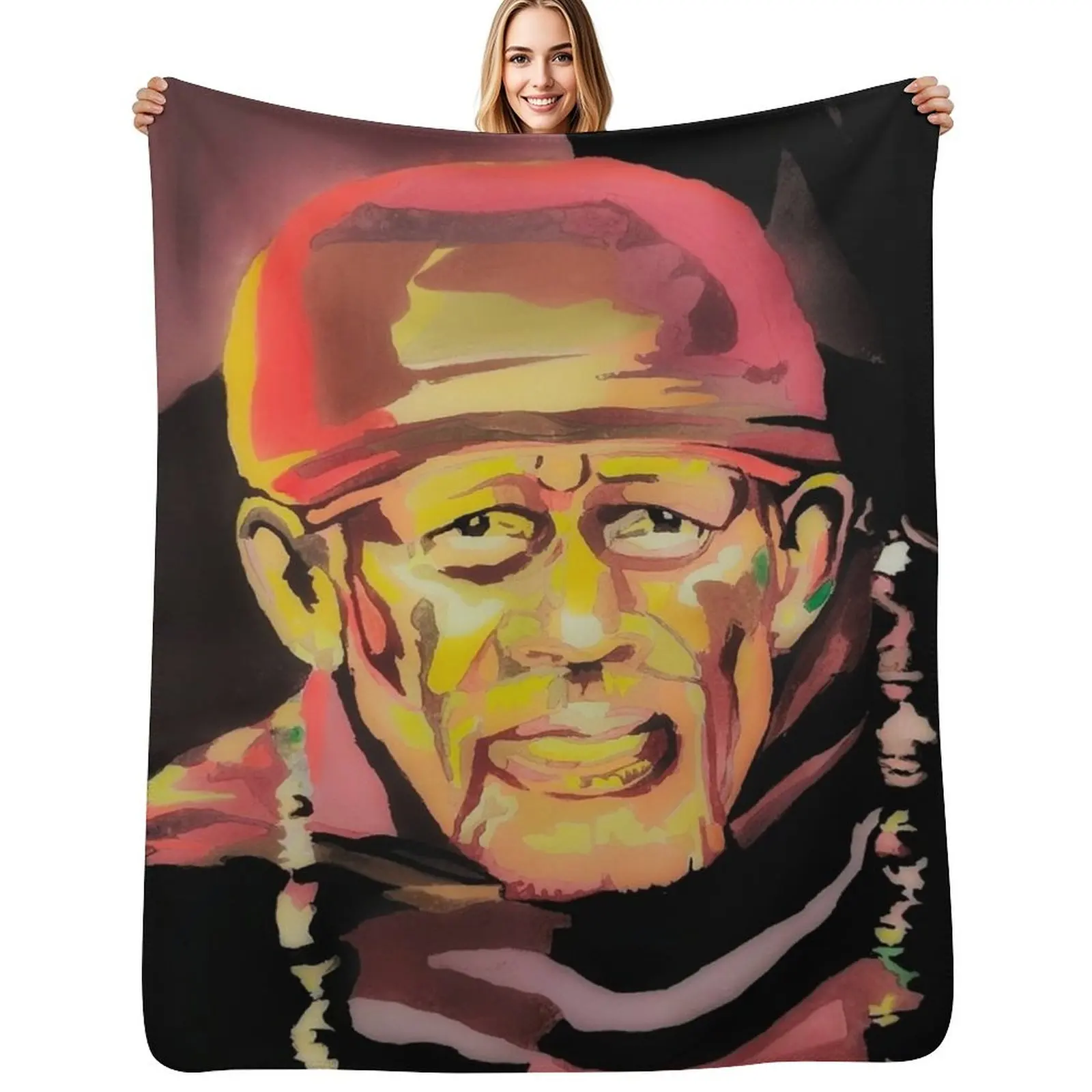 

Sai Baba religious indian culture artwork Throw Blanket Soft Solid Color Blanket for Couch Bed