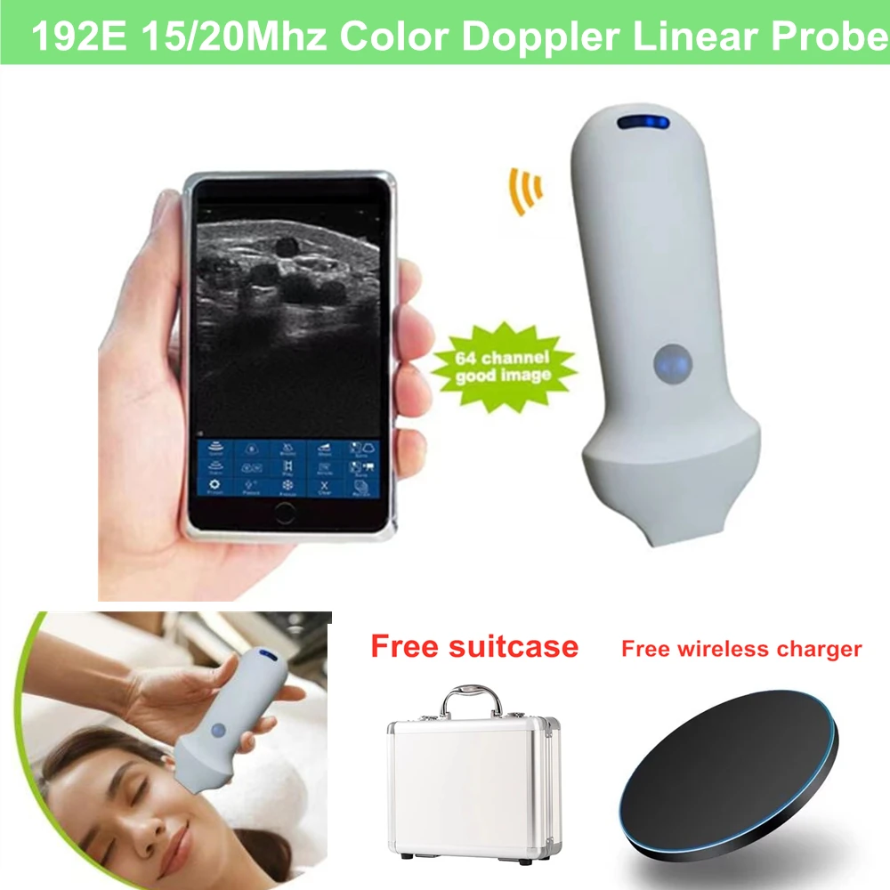 Beauty Facial Medical Aesthetics 192E 15Mhz/20Mhz High Frequency Wifi Wireless Color Doppler Linear Ultrasound Probe