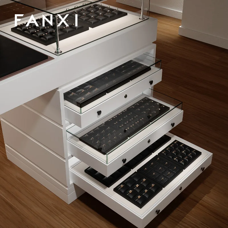 Luxury High-end Trays Leather Rings Necklaces Earrings Trays Exclusive Jewelry Counter Durable Home Decor Tabletts ZY40TP