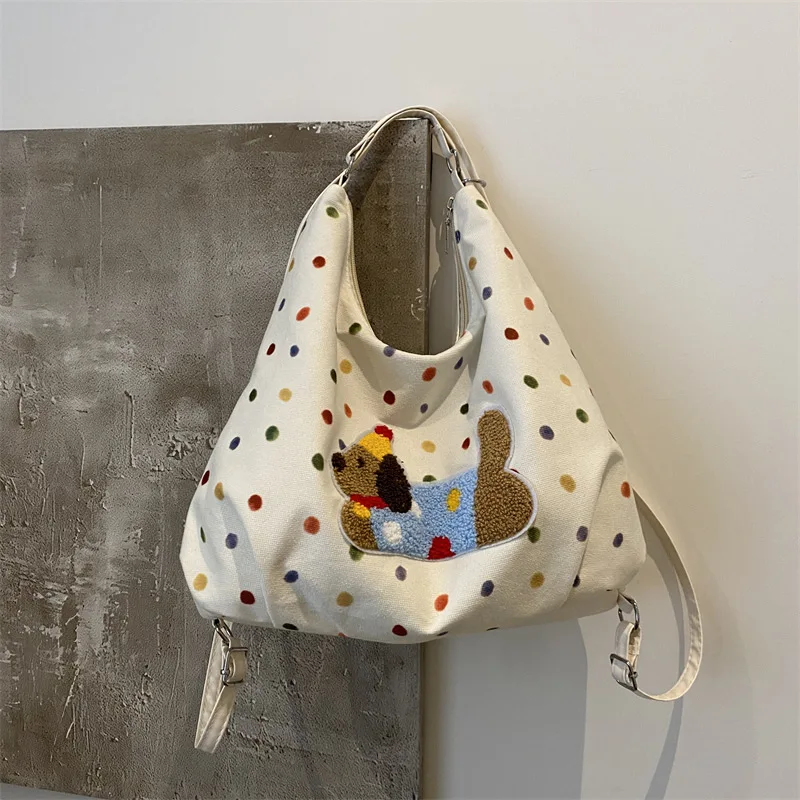 Color polka dot armpit bag casual large capacity design tote bag