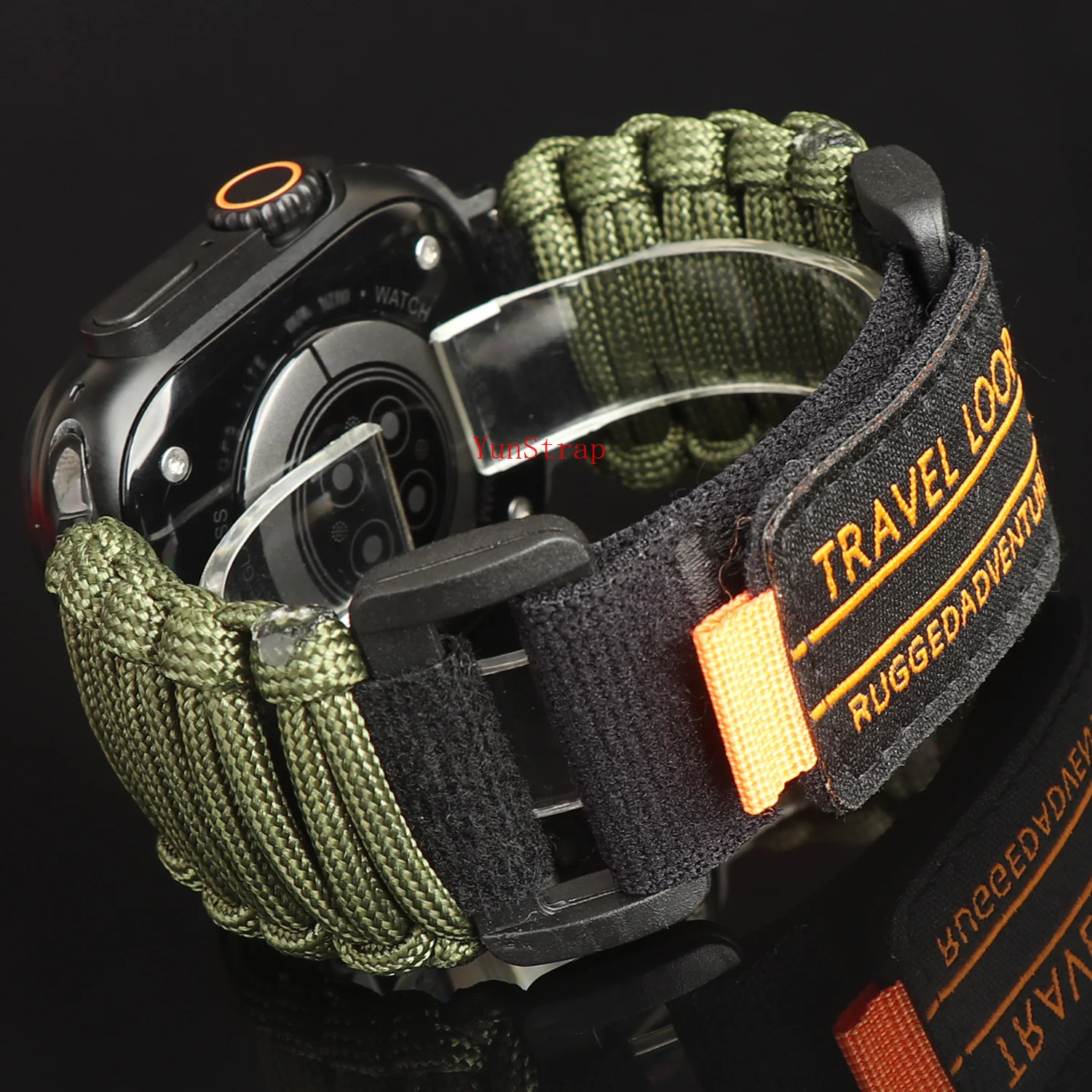 السفر حلقة مظلة حبل الفرقة ل أبل ساعة 49 مللي متر 46 مللي متر 45 مللي متر 44/42 مللي متر الرجال حزام iWatch الترا 2 SE 10 9 8 7 6 5 4 3 سوار