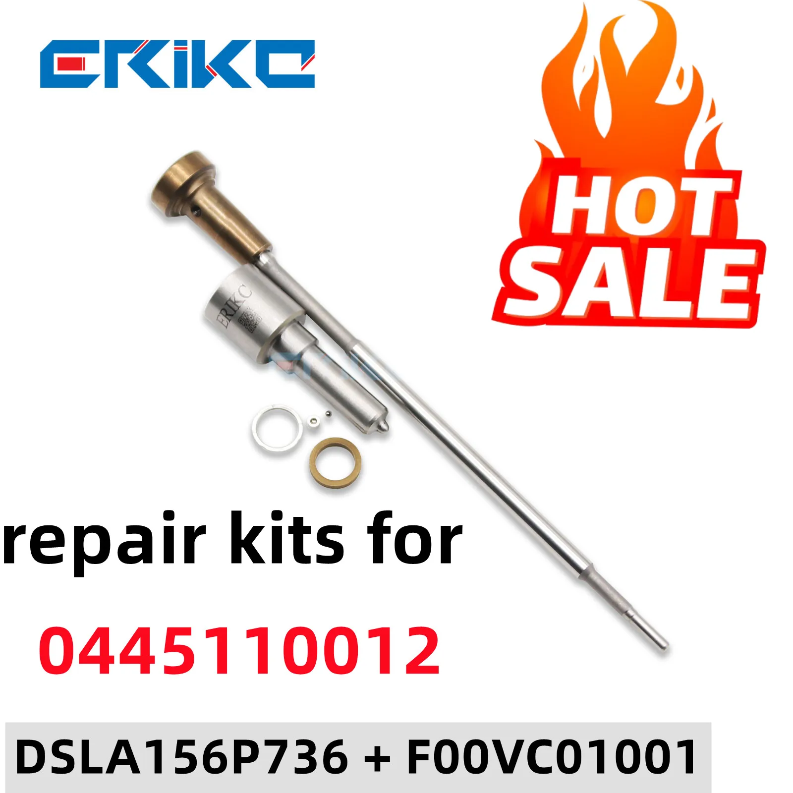 Diesel Injector 0445110012 Fuel Injector Repair Kits Nozzle DSLA156P736 Valve F00VC01001 for Mercedes C200, C220, 6110700487