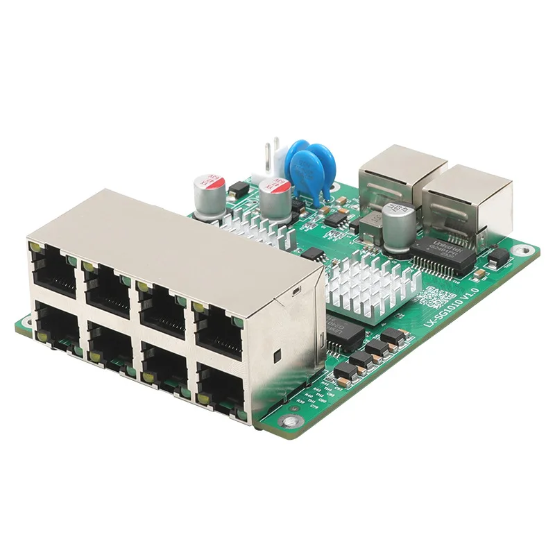 

Industrial grade 10-port full gigabit switch module 8-port 48V standard POE power supply, smart street light pole communication