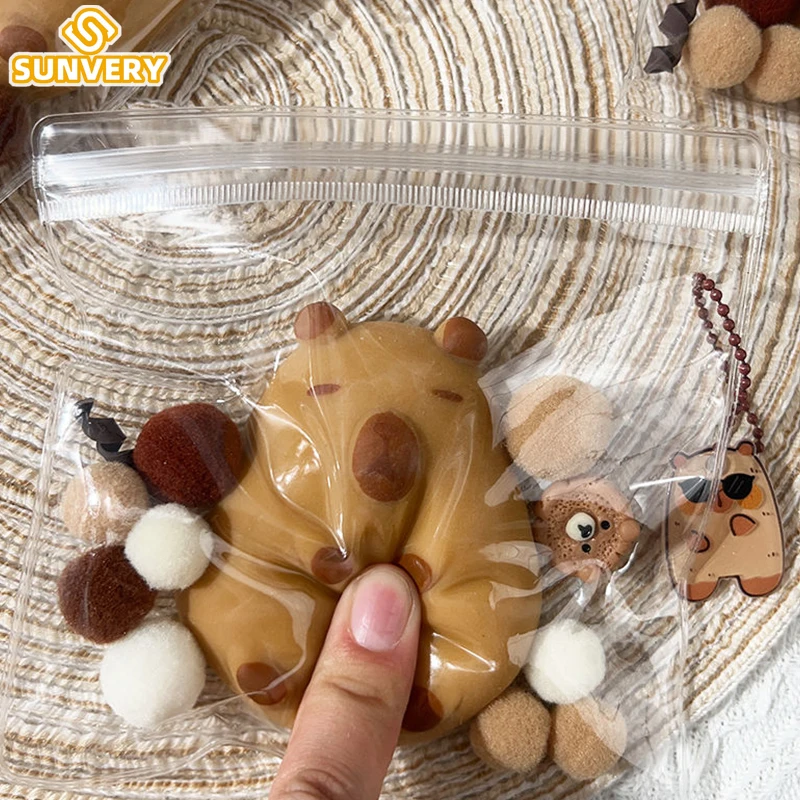 Capybara Squishy Toy Slow Rebound Cute Brown Bear Animal Stress Relief Fidget Sensory Toys for Kids Adults Decompression Gift