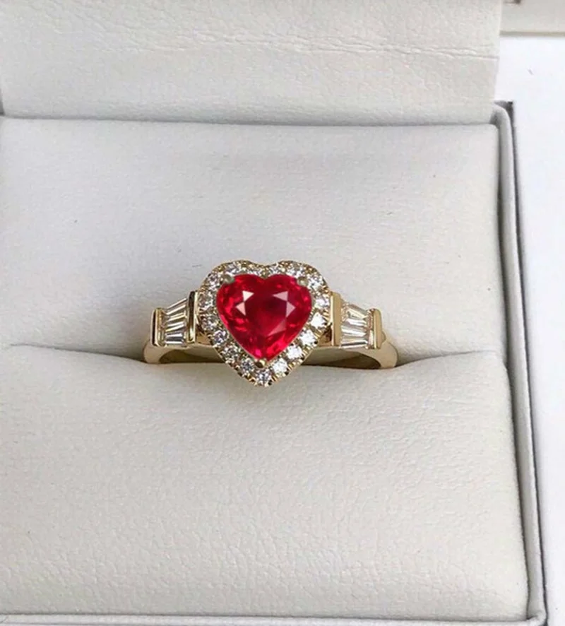 Elegant Noble Gold Color Heart Ring for Women Fashion Inlaid White Zircon Stones Wedding Rings Bride Engagement Jewelry view 6