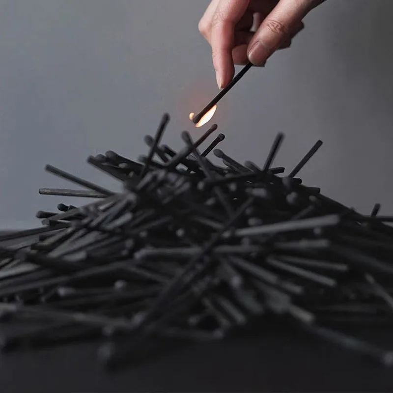 80 قطعة جميع الحنين الأسود مباريات باردة 96 مللي متر شموع عطرة السيجار إطالة المباريات حفلة احتفال أخف الشعلة مجموعة رجل هدية #6