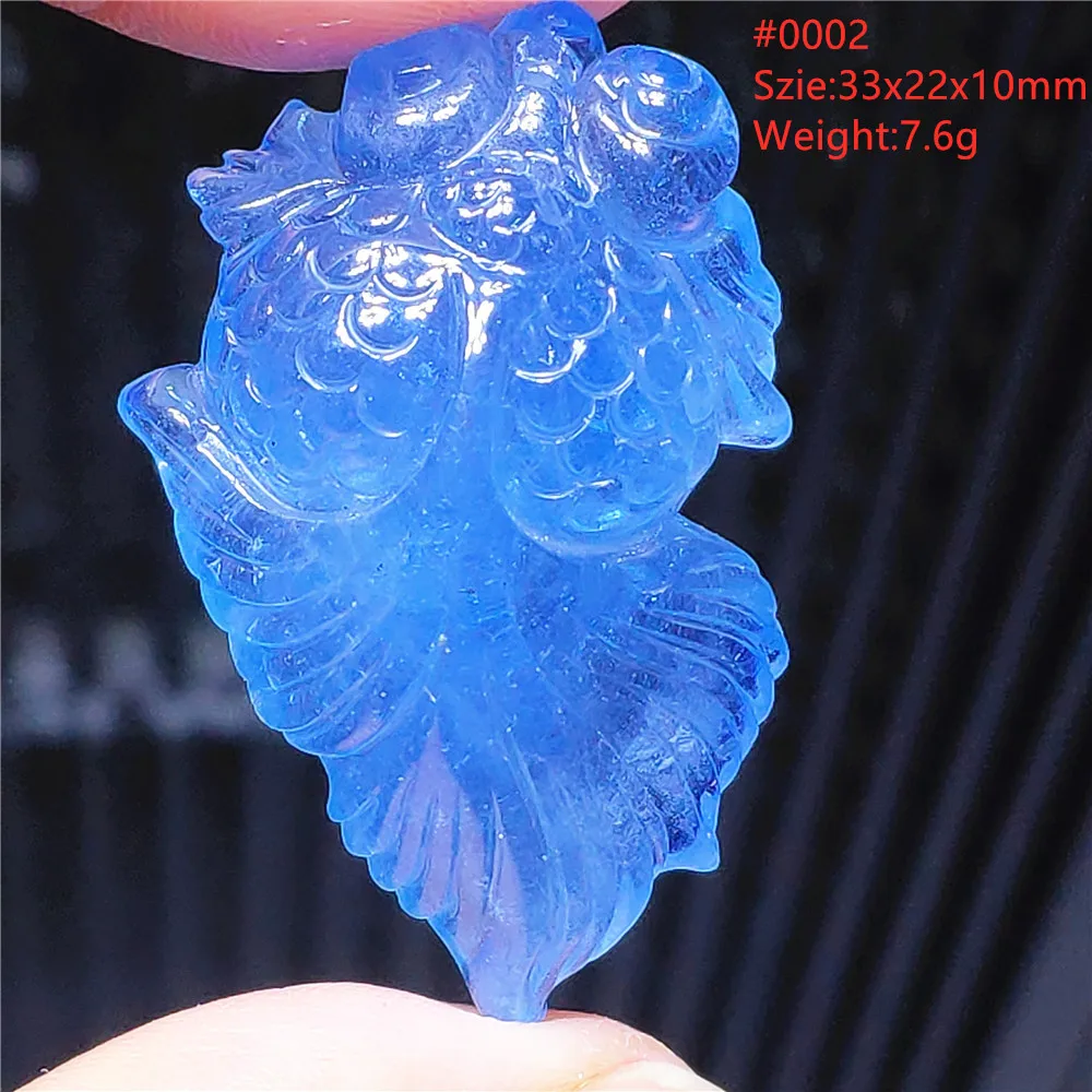 

Natural Blue Aquamarine Quartz Fish Pendant Brazil Jewelry 33x22x10mm Blue Aquamarine Oval Necklace AAAAA