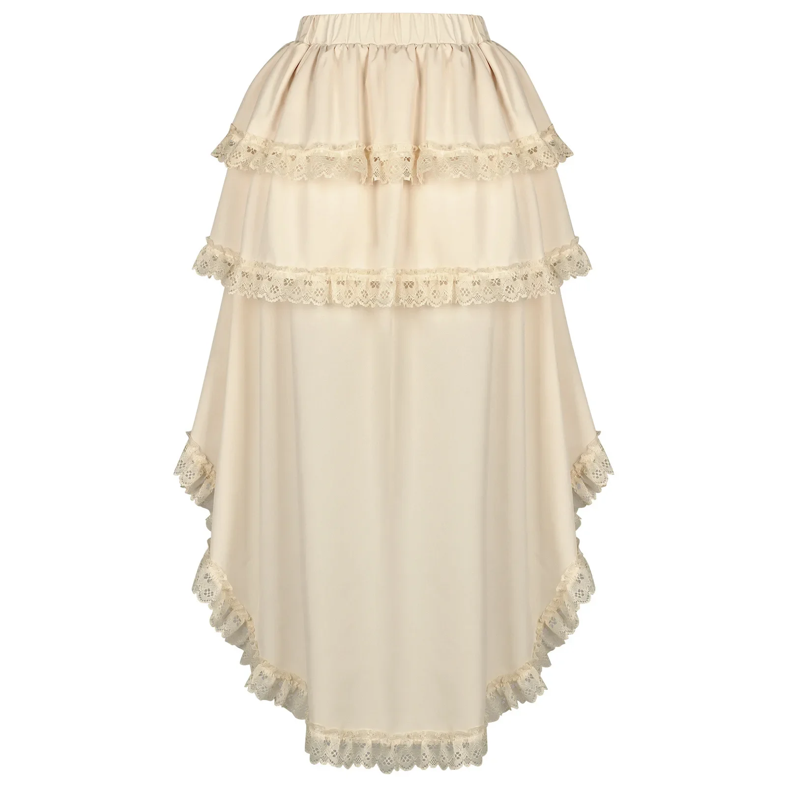 Medieval Ruffled High Waisted Long Victorian Skirt Steampunk Skirts Womens Party Wear Gothic Vintage Clothes Medieval Costume view 4
