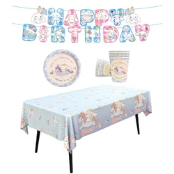 Sanurgente-Nappe de fête d'anniversaire, résistante à l'huile, imperméable, escales fouettées, dessin animé, enna, poulet, décoration