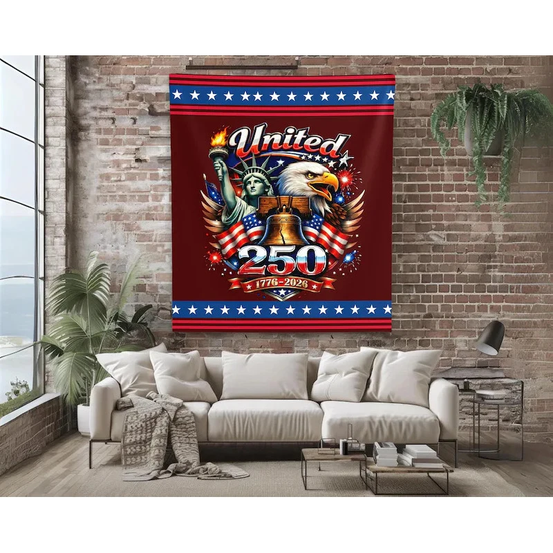 VIKAMA Patriotism 250th Anniversary Of The Founding Of The United States Tapestry Party Banner Independence Day Home Decoration