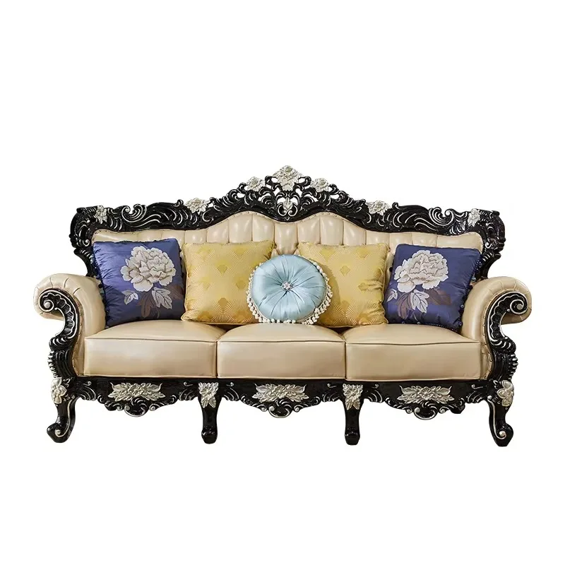 

Living room furniture set Classic royal leather sofa Living room furniture