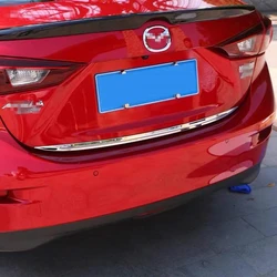 Auto Car Chrome Rear Trunk Lid Cover Trim For Mazda 3 Axela 2014- 2019 Door Sticker Stainless Steel back door Tailgate trim Car