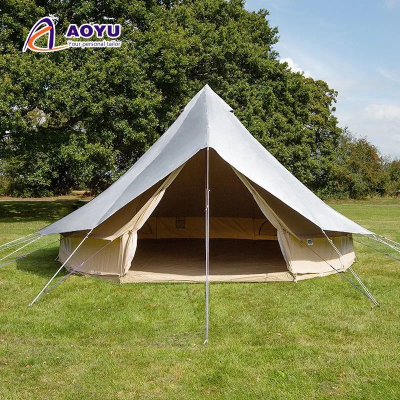 

Luxury Four-Season Mongolian Yurt Portable Cotton Canvas Bell Tent With Waterproof Oxford Fabric